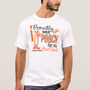 Jag ha på sig persikan för min livmoder- cancer tee shirt