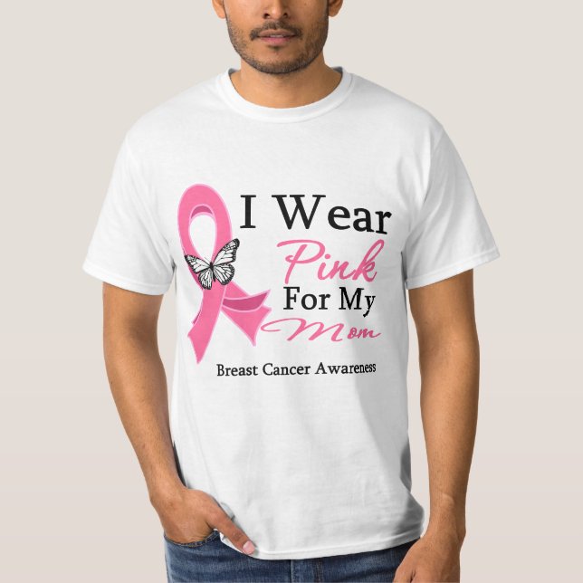 Jag ha på sig rosa bandmammabröstcancer t shirt (Framsida)
