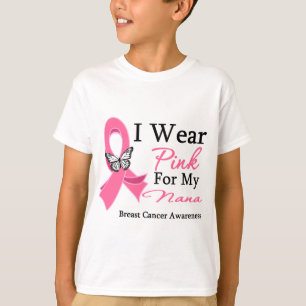 Jag ha på sig rosa bandNana bröstcancer Tee Shirt