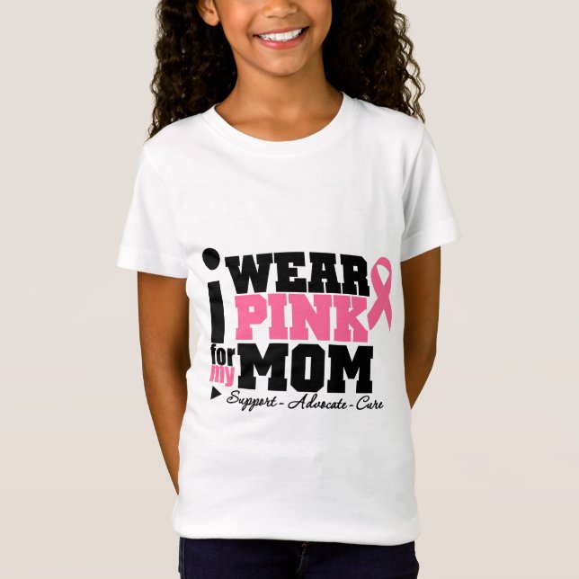 Jag ha på sig rosa bandservice för min mamma tee shirt (Framsida)