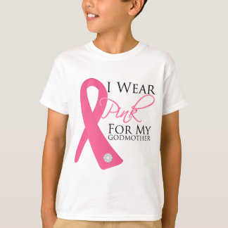Jag ha på sig rosa gudmorbröstcancer tee shirt
