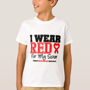 Jag ha på sig rött för min syster t-shirt