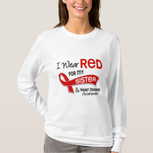 Jag ha på sig rött för min systerhjärtsjukdom t-shirt