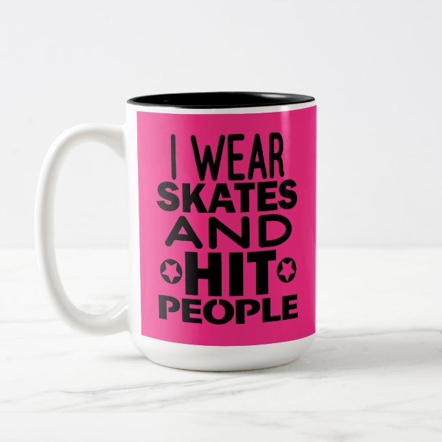 Jag ha på sig skridskor och slår folk, rullen Två-Tonad mugg (Vänster)