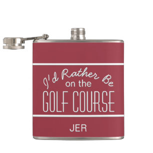 Jag hade hellre varit på golfbanan Citat Broderat Fickplunta