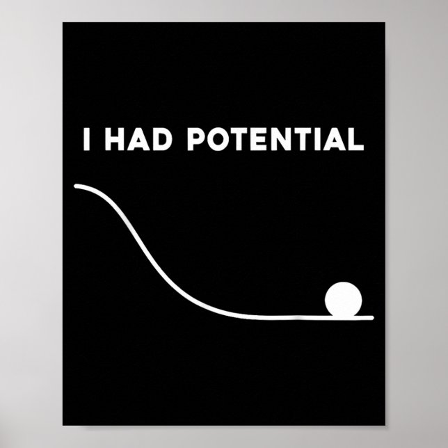 Jag Hade Potential Roligt Sarktiskt Minimalt Citat Poster (Framsidan)