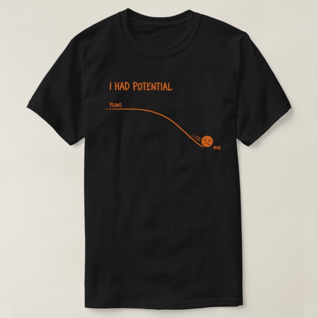 Jag hade potentiella planer vs Jag Rolig förhalnin T Shirt (Design framsida)