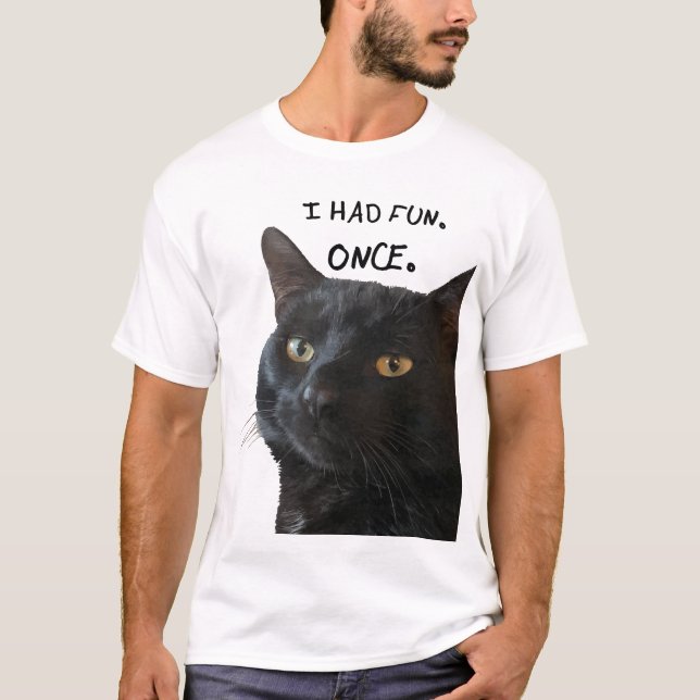 Jag hade Roligt. Gång. Offert med fyrkantigt svart T Shirt (Framsida)