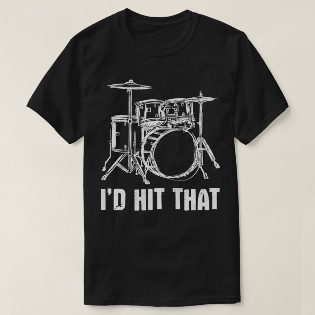 Jag hade Slått att Drum Set Drums Drummer T Shirt (Design framsida)