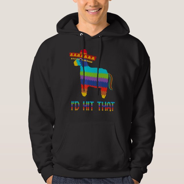 Jag hade Slått att Pinata Llama Cinco De Mayo Part Hoodie (Framsida)