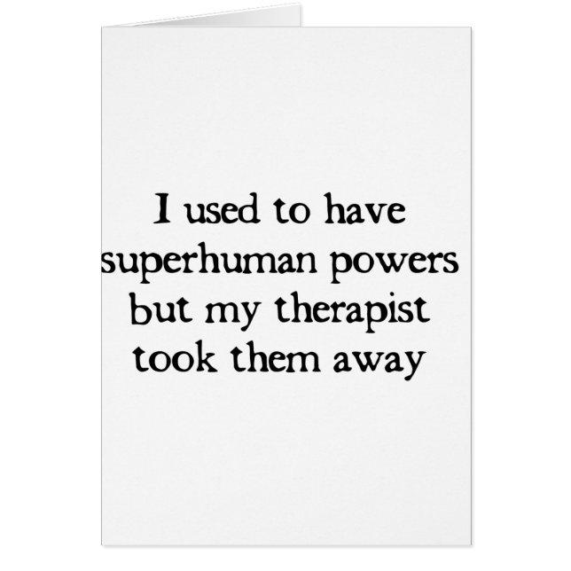 Jag hade Superpowers Hälsningskort (Framsidan)