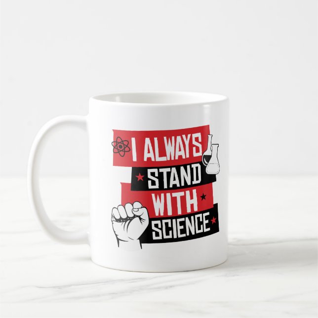 Jag håller alltid med vetenskapen kaffemugg (Vänster)