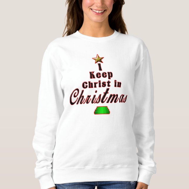 Jag håller Kristus i unik helgdagtröja för jul T-shirt (Framsida)