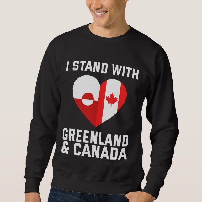 Jag håller med Grönland och Kanada Lång Ärmad Tröja (Framsida)
