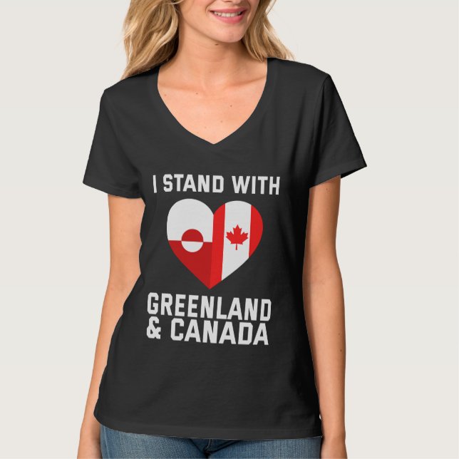 Jag håller med Grönland och Kanada T Shirt (Framsida)