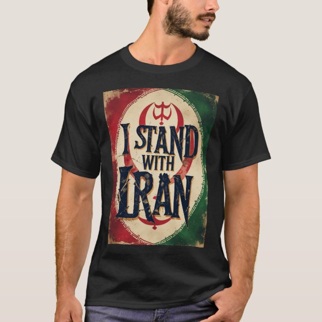 Jag håller med Iran Solidaritet mot Krig T Shirt (Framsida)