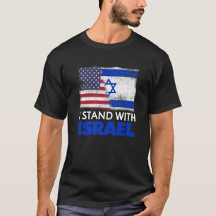 Jag håller med Israel USA flagga Funny Patriotic G T Shirt