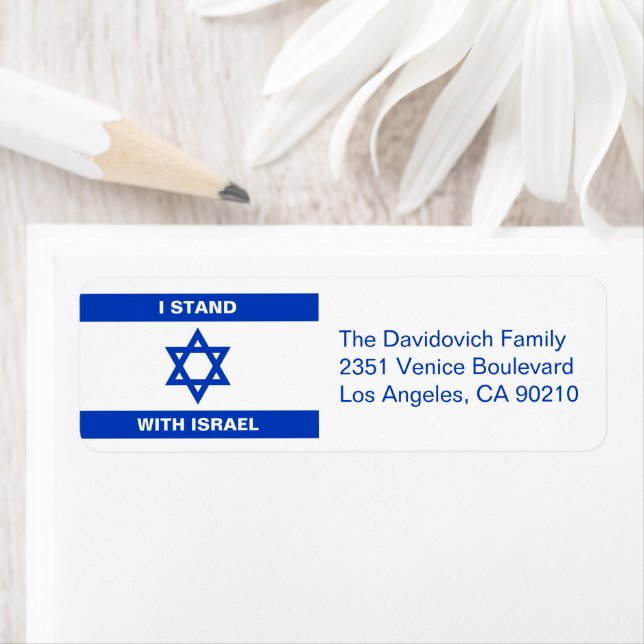 Jag håller med Israels flagga Returadress Returadress Etikett (Insitu)