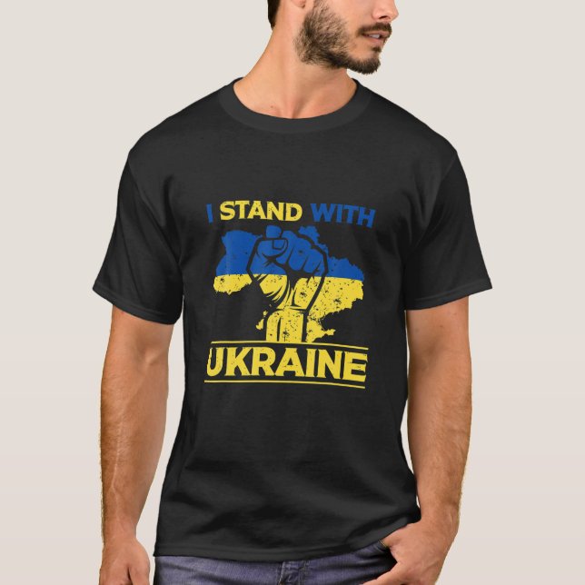 Jag håller med Ukraina och stöder Ukraina T Shirt (Framsida)