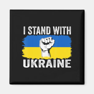 Jag håller med Ukraina om Ukrainas stöd för Flagga Magnet