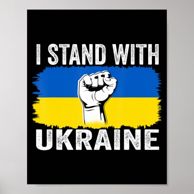 Jag håller med Ukraina om Ukrainas stöd för Flagga Poster (Framsidan)