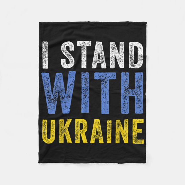 Jag håller med Ukraina _ Stoppa Putin Stoppa stöde Fleecefilt (Framsidan)