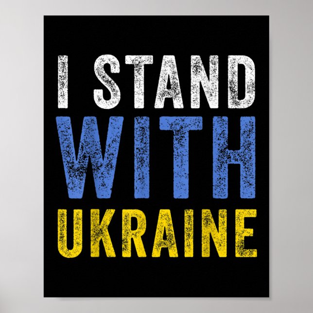 Jag håller med Ukraina _ Stoppa Putin Stoppa stöde Poster (Framsidan)