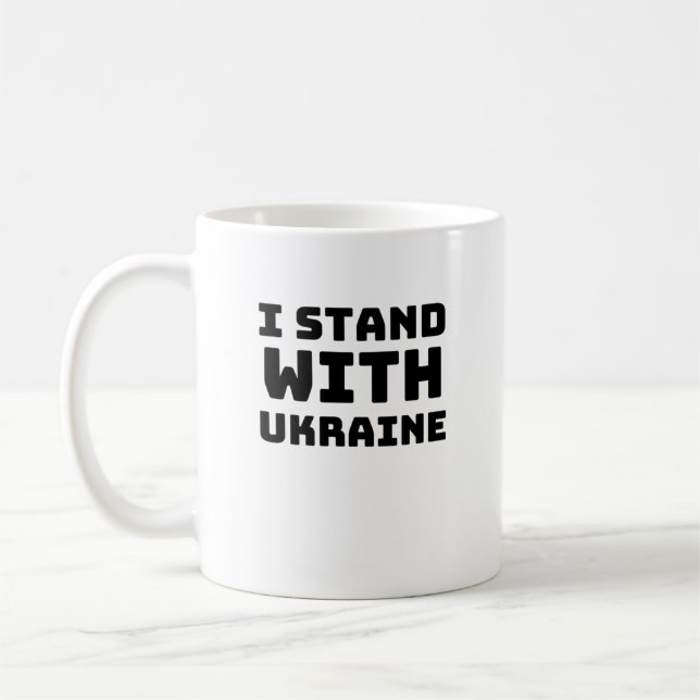 Jag håller med Ukraina T-Shirt Kaffemugg (Vänster)