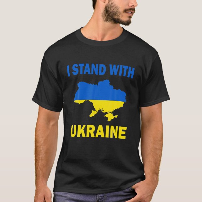 Jag håller med Ukrainas Flagga som stöder UKR T Shirt (Framsida)