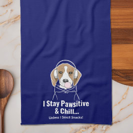 Jag håller mig positiv och chill Beagle Rolig Hund Kökshandduk