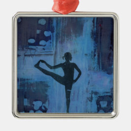 Jag håller mitt för att balansera Yogaflickan Julgransprydnad Metall