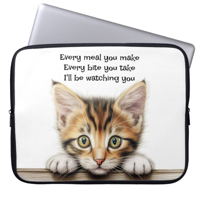Jag håller ögonen på dig Rolig katt-elektronikpåse Laptop Fodral (Framsidan)