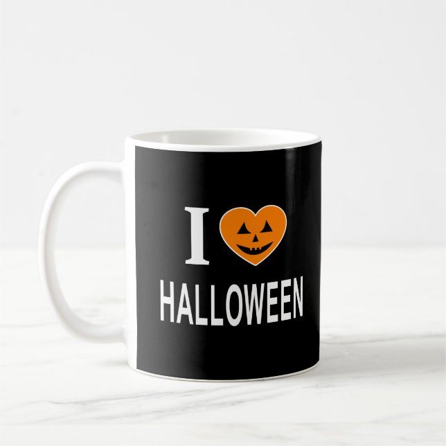 Jag ❤️ HALLOWEEN Jag älskar HALLOWEEN Jag älskar H Kaffemugg (Vänster)