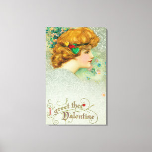 Jag hälsar den Thee valentinkvinnan Canvastryck