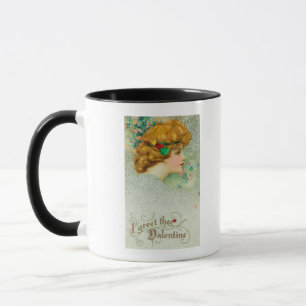 Jag hälsar den Thee valentinkvinnan Mugg