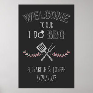 Jag hälsar Förlovningsfest om BBQ-Möhippa välkomme Poster
