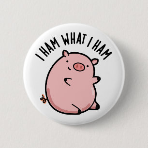 Jag Ham What I Ham Funny Gris Pun Knapp