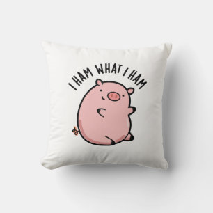 Jag Ham What I Ham Funny Gris Pun Kudde