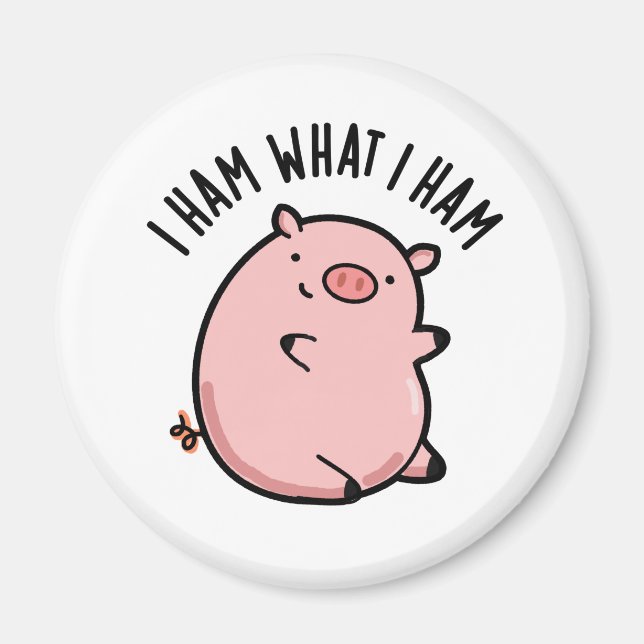Jag Ham What I Ham Funny Gris Pun Magnet (Framsidan)