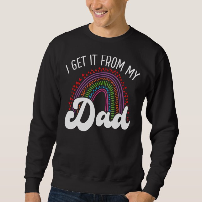 Jag hämtar det från min pappa Proud DoDoDotter Kär Lång Ärmad Tröja (Framsida)