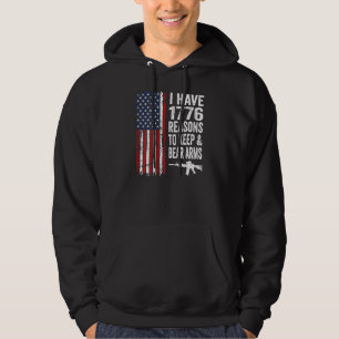 Jag Har 1776 Skäl Att Bevara Och Bära Vapen Usa F Hoodie