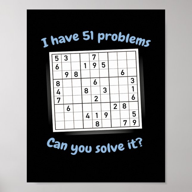 Jag har 51 problem Sudoku Puzzle Japan Poster (Framsidan)