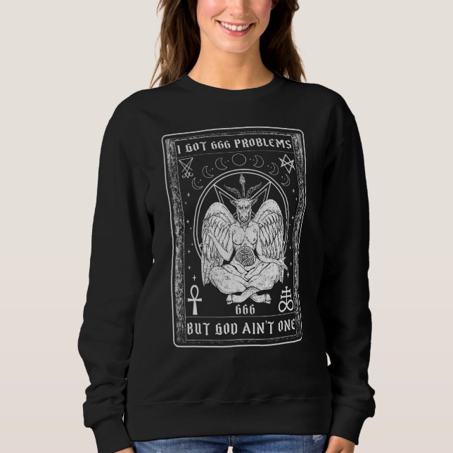 Jag Har 666 Problem Jag Är Goth Baphomet Satanism T Shirt (Framsida)
