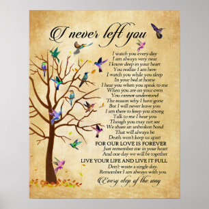Jag har aldrig Lämnat Hummingbird Memorial Poster
