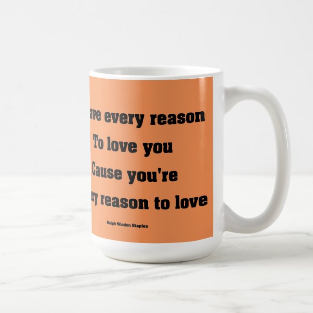 Jag har all anledning till kärlek. kaffemugg (Höger)