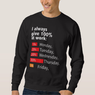 Jag har alltid 100 Ge på arbetsdagen Lång Ärmad Tröja