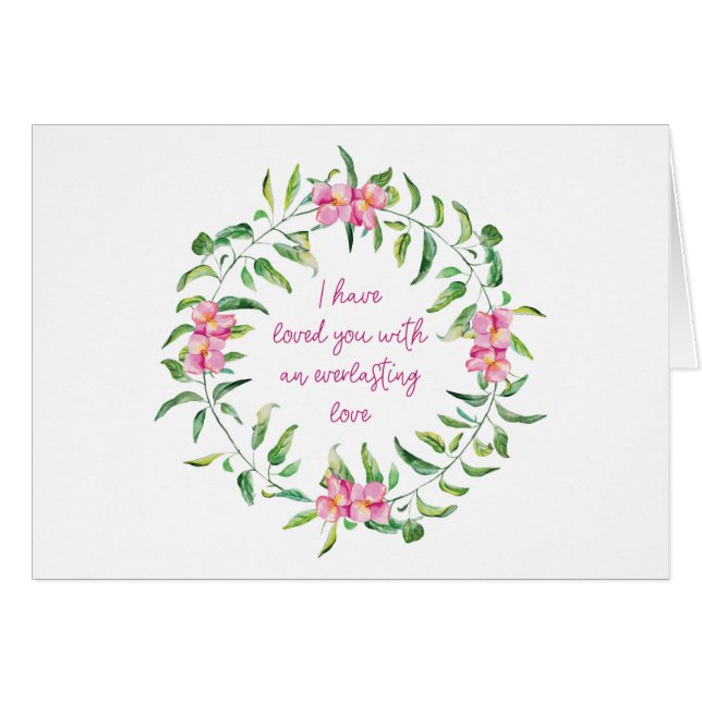 Jag har älskat dig Rosa blommor Parakaleo anteckni OBS Kort (Framsidan Horizontal)