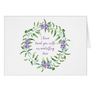Jag har älskat dig Violett blomma Parakaleo anteck OBS Kort