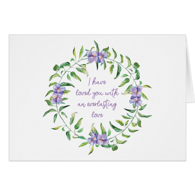 Jag har älskat dig Violett blomma Parakaleo anteck OBS Kort (Framsidan Horizontal)