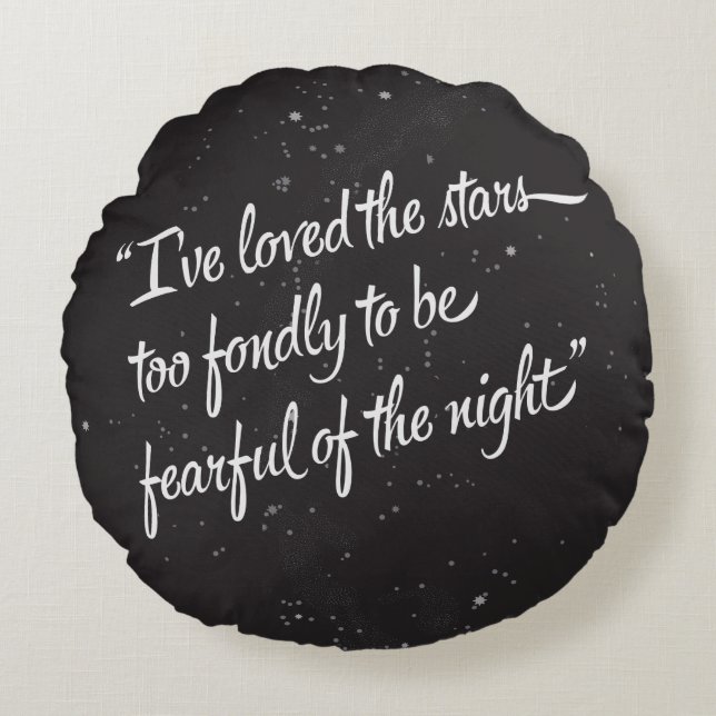 Jag har älskat stjärnorna rund kudde (Framsidan)